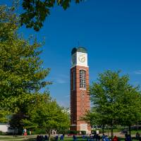 Carillon Tower lawn full of attendees